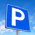 Blue parking sign 